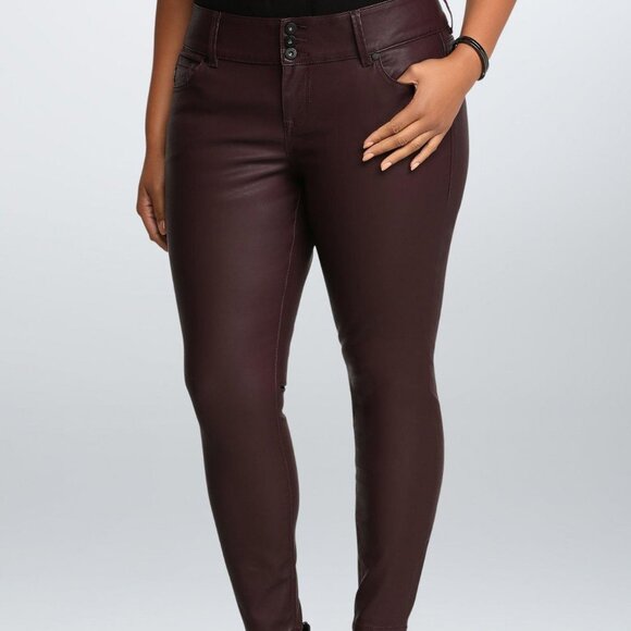 Torrid Premium Faux Leather Jegging - Oxblood - Picture 1 of 8